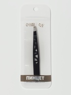 Пинцет «Геометрия», скошенный, 9.5 см, чёрный - Фото 7