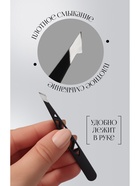 Пинцет «Геометрия», скошенный, заострённый, 9.5 см, чёрный - Фото 2