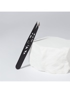 Пинцет «Геометрия», скошенный, заострённый, 9.5 см, чёрный - Фото 3