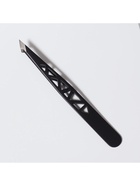 Пинцет «Геометрия», скошенный, заострённый, 9.5 см, чёрный - Фото 4