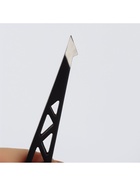 Пинцет «Геометрия», скошенный, заострённый, 9.5 см, чёрный - Фото 5