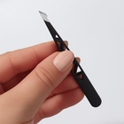 Пинцет «Геометрия», скошенный, заострённый, 9.5 см, чёрный - Фото 6