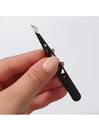 Пинцет «Геометрия», скошенный, заострённый, 9.5 см, чёрный - Фото 6