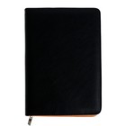 Органайзер на кольцах А5, 96 листов в линейку, на молнии с 3-х сторон, кожзам с калькулятором, чёрный - Фото 1