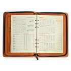 Органайзер на кольцах А5, 96 листов в линейку, на молнии с 3-х сторон, кожзам с калькулятором, чёрный - Фото 10