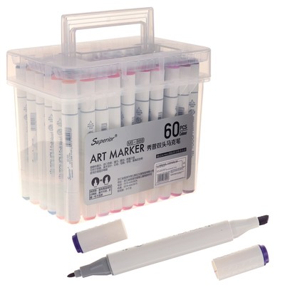 Набор маркеров профессиональных двусторонних 60 штук/60 цветов