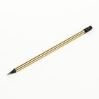 Карандаш чернографитный с ластиком, твёрдость НВ, корпус круглый, заточенный, золотистый - Фото 4