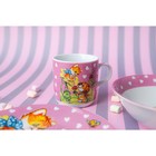 Набор детской посуды из керамики Доляна «Дружба», 3 предмета: кружка 230 мл, миска 400 мл, тарелка d=18 см, цвет белый - фото 8943262