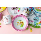 Набор детской посуды из керамики Доляна «Дружба», 3 предмета: кружка 230 мл, миска 400 мл, тарелка d=18 см, цвет белый - Фото 8