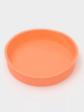 Форма для выпечки Доляна «Круг», силикон, 28×5.5 см, внутренний d=25.5 см, оранжевая
