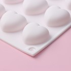 Форма для муссовых десертов и выпечки Доляна «Сердца», 29,7×17,3×1,5 см, 35 ячеек (2,7×2,5 см), цвет белый - фото 4628643