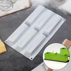 Форма для муссовых десертов и выпечки Доляна «Качели», 30×17,5×2,8 см, 6 ячеек (12×3 см), цвет белый - Фото 1