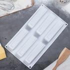 Форма для муссовых десертов и выпечки Доляна «Качели», 30×17,5×2,8 см, 6 ячеек (12×3 см), цвет белый - Фото 2