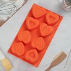 Форма для выпечки Доляна «Сердцебиение», силикон, 30×17.5 см, 8 ячеек (7×6.5 см), МИКС - Фото 2