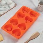 Форма для выпечки Доляна «Сердцебиение», силикон, 30×17.5 см, 8 ячеек (7×6.5 см), МИКС - Фото 3