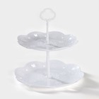 Этажерка для фруктов и десертов «Вивьен», 2 ярусная, пластик, круглая, d=22 см, d=26 см, белая - Фото 3