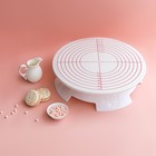 Подставка для торта вращающаяся, d=30.5 см, с рычагом-блокиратором вращения, с разлиновкой - Фото 2