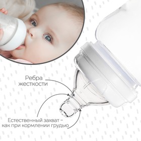 Соска на бутылочку, антиколиковая, от 6 мес., Baby 1, широкое горло, быстрый поток, O50 мм., фасовка по 20 шт. (комплект 20 шт)