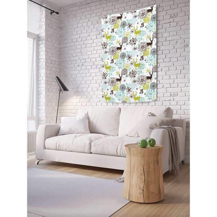 Декоративное панно с фотопечатью «Олени и цветы», вертикальное, размер 100х150 см
