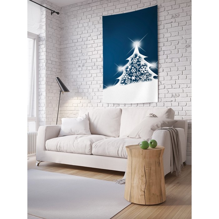 Декоративное панно с фотопечатью «Снежная ель», вертикальное, размер 100х150 см - Фото 1