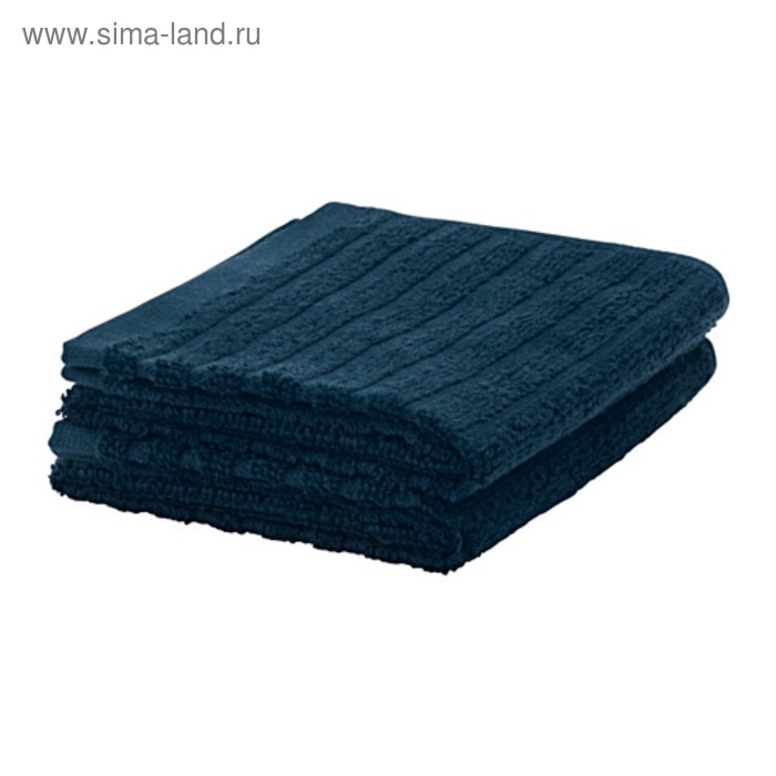 Комплект махровых полотенец ВОГШЁН, 30 х 50 см - 2 шт, тёмно-синий - Фото 1