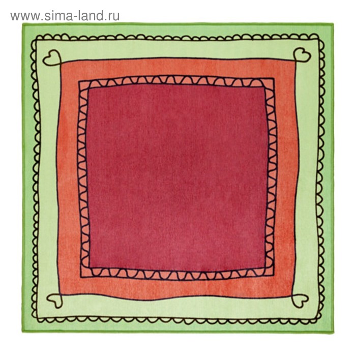 Ковёр ВЭНСКАПЛИГ, размер 133х133 см, цвет красный/зелёный - Фото 1