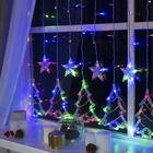 УЦЕНКА Гирлянда «Бахрома», 2.4×0.9 м, с насадками в виде ёлок, IP20, 138 LED, 220 В, 8 режимов, прозрачная нить, свечение мульти 2906067 - фото 3616048
