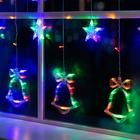 УЦЕНКА Гирлянда «Бахрома», 2.4×0.9 м, с насадками «Колокольчики», IP20, 138 LED, 220 В, 8 режимов, прозрачная нить, свечение мульти - Фото 9