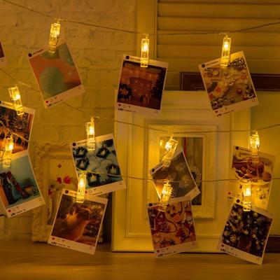 УЦЕНКА Гирлянда «Нить», 5 м, с насадками в виде прищепок, IP20, 30 LED, 220 В, 8 режимов, свечение тёплое белое