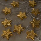 УЦЕНКА Гирлянда «Нить» 4 м с насадками «Звёздочка», IP20, прозрачная нить, 20 LED, свечение тёплое белое, 8 режимов, 220 В - Фото 7