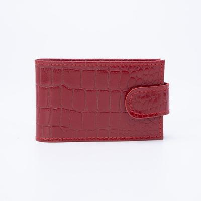 Визитница на кнопке, 18 карт, цвет красный