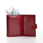 Обложка для документов 3 в 1: для автодокументов, паспорта, купюр на кнопке TEXTURA, цвет красный - Фото 8