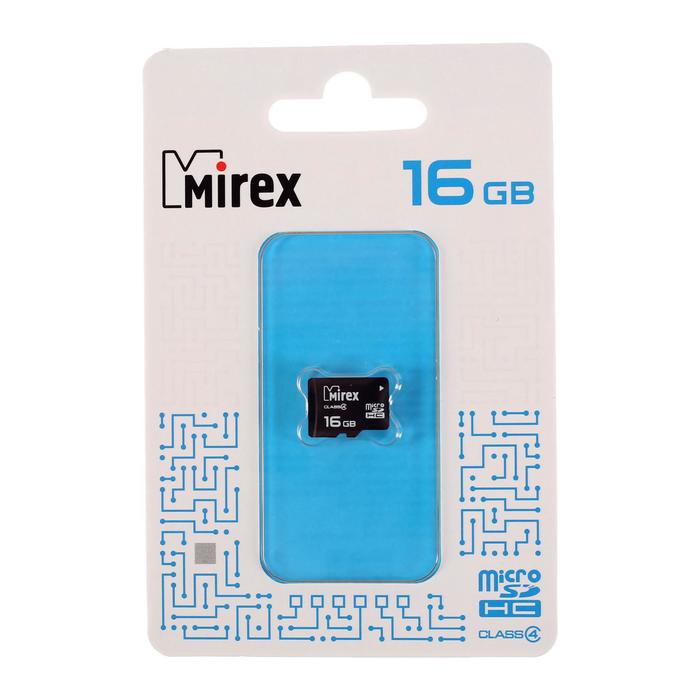 Карта памяти Mirex microSD, 16 Гб, SDHC, класс 4 - фото 51294079