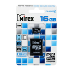 Карта памяти Mirex microSD, 16 Гб, SDHC, класс 4, с адаптером SD - Фото 1