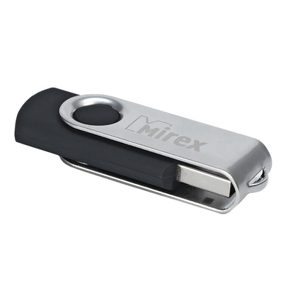 Флешка Mirex SWIVEL BLACK, 4 ГБ, USB 2.0, чтение до 25 Мб/с, запись до 15 Мб/с, чёрная