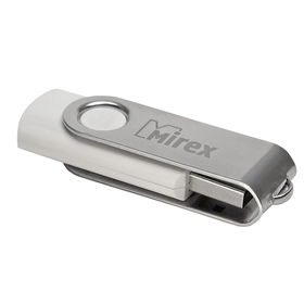 Флешка Mirex SWIVEL WHITE, 4 Гб, USB2.0, чт до 25 Мб/с, зап до 15 Мб/с, белая 2891004