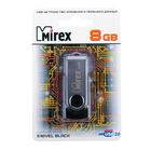 Флешка Mirex SWIVEL BLACK, 8 Гб, USB2.0, чт до 25 Мб/с, зап до 15 Мб/с, черная - Фото 2