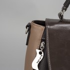 Сумка женская, отдел с перегородкой на молнии, наружный карман, длинный ремень, цвет коричневый - Фото 4