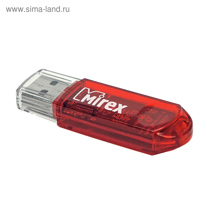 Флешка Mirex ELF RED, 16 ГБ, чт до 25 Мб/с, зап до 15 Мб/с, красная - Фото 1