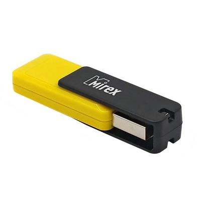 Флешка Mirex CITY YELLOW,  32 Гб, USB2.0, чт до 25 Мб/с, зап до 15 Мб/с, желтая