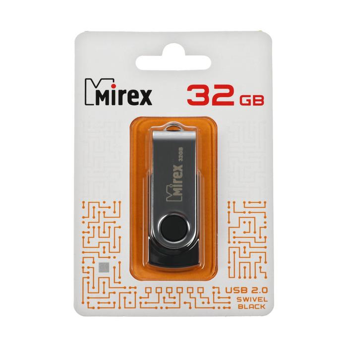 Флешка Mirex SWIVEL BLACK, 32 Гб, USB2.0, чт до 25 Мб/с, зап до 15 Мб/с, черная - фото 51773094 Флешка Mirex SWIVEL BLACK, 32 Гб, USB2.0, чт до 25 Мб/с, зап до 15 Мб/с, черная - фото 51773094