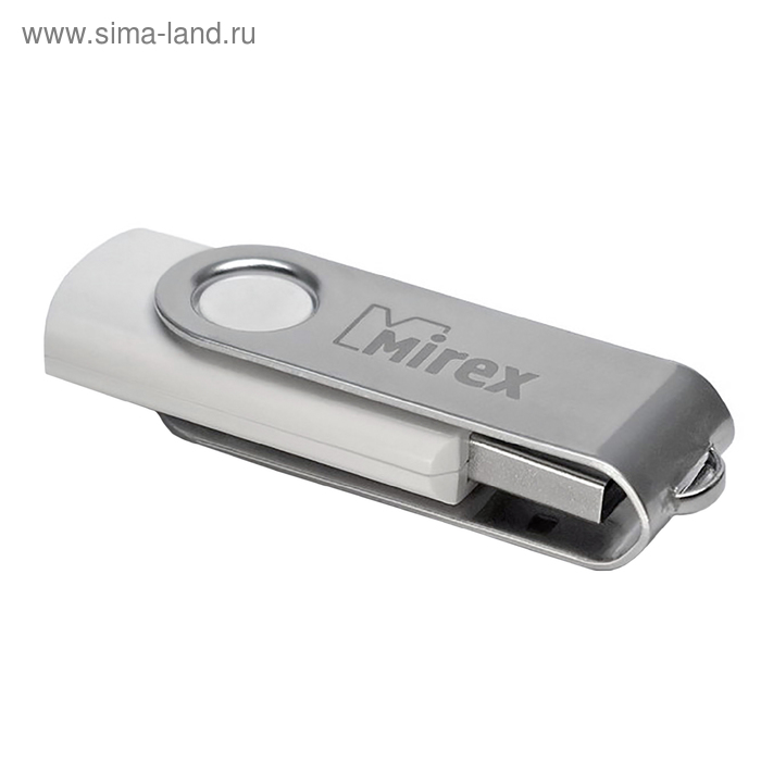 Флешка Mirex SWIVEL WHITE, 32 Гб, USB2.0, чт до 25 Мб/с, зап до 15 Мб/с, белая - Фото 1