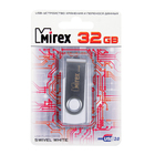 Флешка Mirex SWIVEL WHITE, 32 Гб, USB2.0, чт до 25 Мб/с, зап до 15 Мб/с, белая - фото 8354478