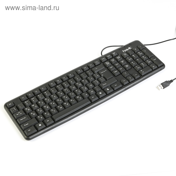 Клавиатура HAVIT HV-KB321, проводная, мембранная, 104 клавиши, USB, черная - Фото 1