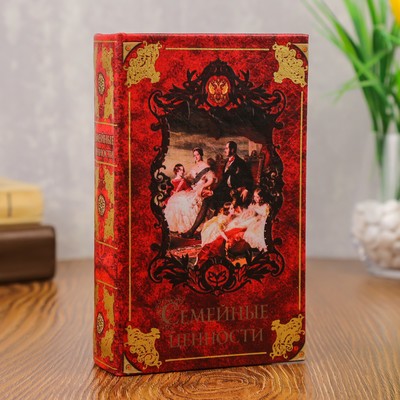 Сейф дерево книга кожа "Семейные ценности" 17х11х5 см