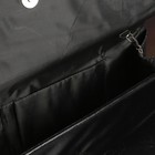 Клатч женский, отдел на магните, длинная цепь, цвет чёрный - Фото 3