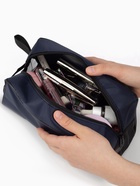 Косметичка дорожная на молнии с ручкой, объёмная, большая, тёмно-синяя - Фото 2