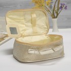 Косметичка-сундучок, отдел на молнии, зеркало, цвет золото - Фото 2