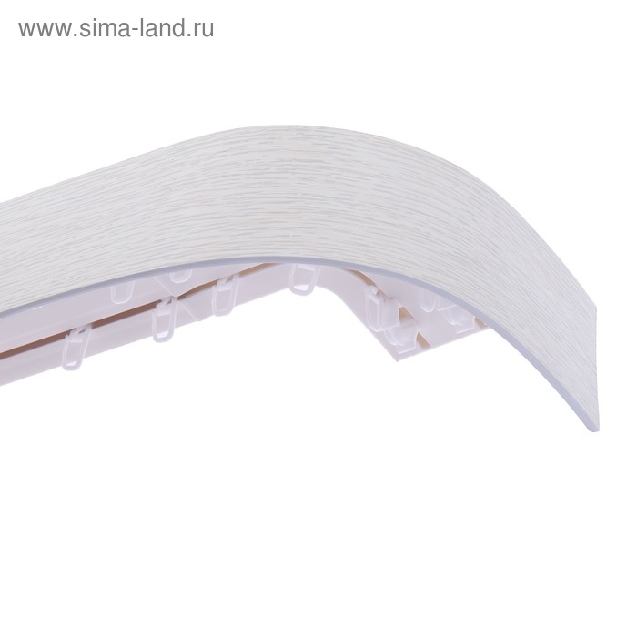 Карниз трёхрядный «Ультракомпакт. Классик», 280 см, с декоративной планкой 7 см, цвет беленый дуб - Фото 1