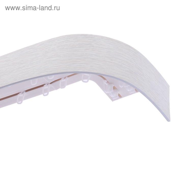 Карниз трёхрядный «Ультракомпакт. Классик», 300 см, с декоративной планкой 7 см, цвет беленый дуб - Фото 1